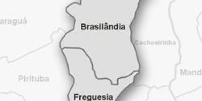 Kort over Freguesia gøre  sub-præfekturet